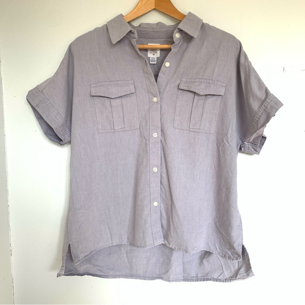 CORE LIFE BLUE BUTTON UP SHORT SLEEVE